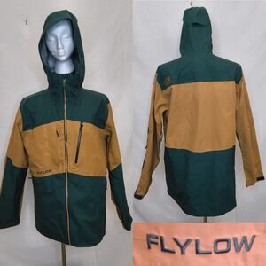 Flylow Quantum Pro Jacket Men's XL Green Ski Snowboard Hooded Waterproof #W5023
